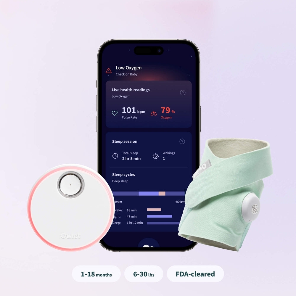 Owlet Smart Sock Baby Monitor - Mint and White